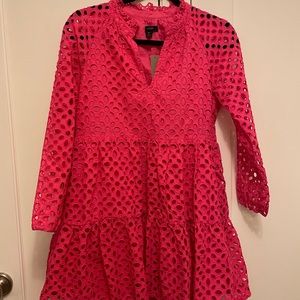 Jcrew eyelet pink dress